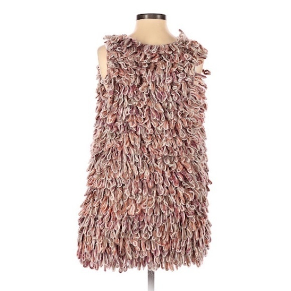 ANTHROPOLOGIE 3D Looped Hand Knit Alpaca Mohair Wool Cardigan Vest Handmade Sz:S - Picture 5 of 13